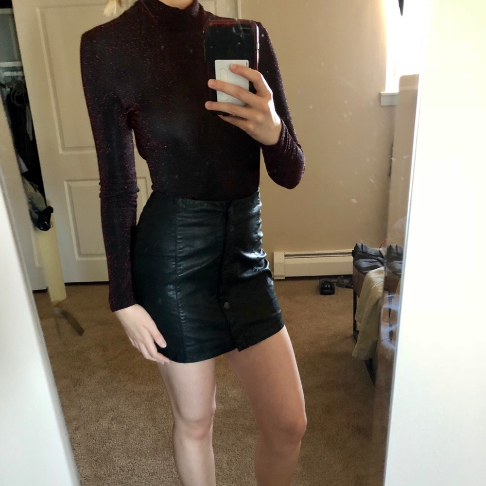 Red and black sparkle bodysuit